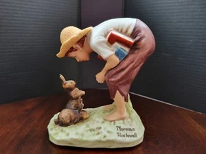 Norman Rockwell Springtime Dave Grossman School Boy Books Porcelain Figurine - Picture 1 of 12