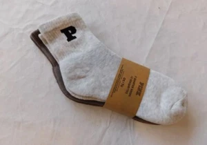 Victoria's Secret 2 Pair Quarter Socks One Size Lt Grey Heather & Taupe NWT - Picture 1 of 4