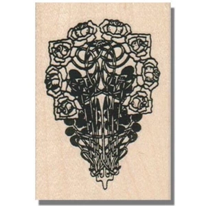 Mounted Rubber Stamp, Art Nouveau Rose, Art Deco, Vintage, Victorian, Flowers - Picture 1 of 2