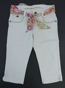 Arizona Capri Jeans Girls Size 10 Slim White Stretch Adjustable Waist White - Picture 1 of 3