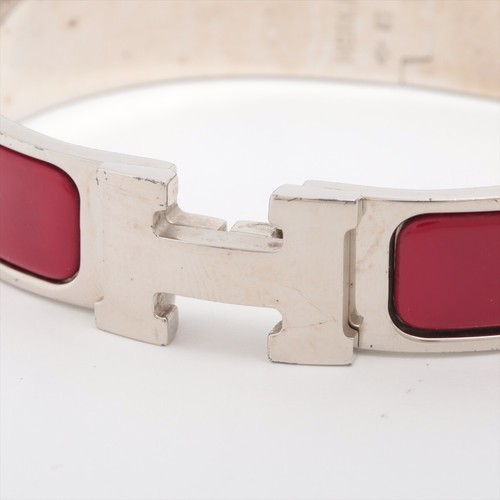 HERMÈS Bracciale Bracciale Hermes H PM Argento Rosso Click Crack Accessori Moda Donna