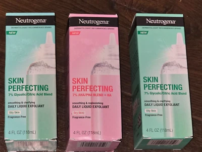Neutrogena Skin Perfecting Daily Liquid Facial Exfoliant Oily Dry Skin Lot New - Image 1 of 3