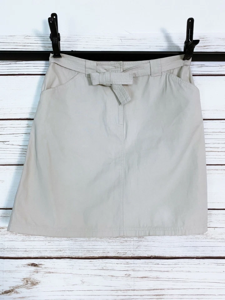 Relativity миниатюрный женщин подпоясанный юбка размер 14P бежевый четыре кармана 100% хлопок  - Изображение 1 из 4