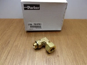 Parker Brass 90 Deg Elbow Seal Adapter Compression 3/8" BSPP Pipe X 14MM Tube OD - Picture 1 of 8