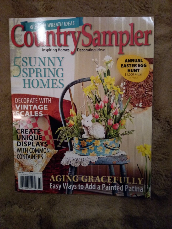 Country Sampler Magazine March 2022 5 Sunny Spring Homes ~Inspiring Decorating Foto 1 de 1