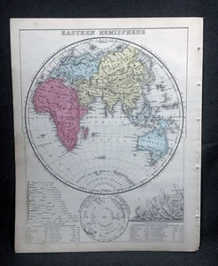 Mapa antiguo original de placa de cobre Mitchell Butler 1874 - El hemisferio oriental - Imagen 1 de 1