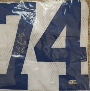 Bob Lilly Dallas Cowboys White Custom Signed Jersey HOF 80 TRISTAR Authenticated