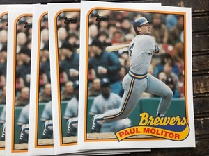 VINTAGE Paul Molitor Milwaukee Brewers 1989 Topps LOT X 3 Folder 9.5" X 11.75" - Picture 1 of 3