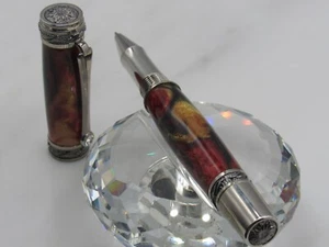 UNIQUE HIGH QUALITY HANDMADE LARGE MAJESTIC ACRYLIC WITH SPARKLES RB PEN - Picture 1 of 6