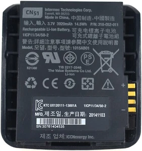 Pack of 5 Intermec Honeywell CN51 Batteries Lithium-ion 318-052-011 - Picture 1 of 2