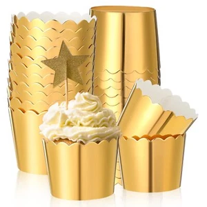 200 Pcs Foil Cupcake Liners Sturdy Muffin Baking Cups Cupcake Wrappers for Ch... - Picture 1 of 7