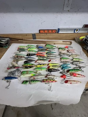 Lot of 71 USED Salmon Trolling J Plugs. Multiple sizes And Makes. - Image 1 of 3