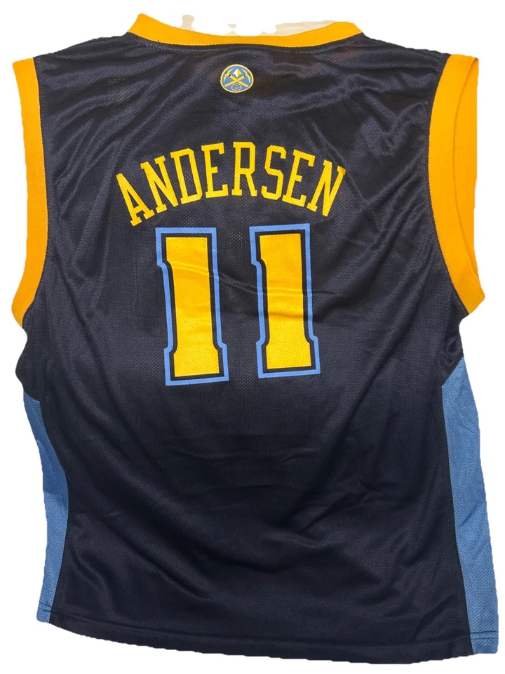 DENVER NUGGETS #11 CHRIS ANDERSEN BASKETBALL SHIRT JERSEY ADIDAS KIDS SIZE XL - Image 1 of 4