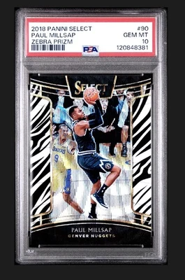 2018 Panini Select #90 Paul Millsap 斑马 Prizm PSA 10 丹佛掘金 — 第 1/2 张图片