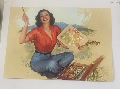 Impresión Pin-Up Vintage Rolf Armstrong “The Right Touch” - Marrón y Bigelow Años 40 Foto 1 de 4