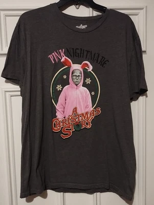 Camiseta gris gráfica A Christmas Story "Pink Nightmare" Ralphie (talla XL) Foto 1 de 3