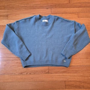 Hollister Women's Sweater Size XS Chunky cropped Soft Abercrombie Green - Picture 1 of 7