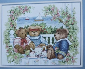 Teddy Teatime Sailor Yacht Beach Dimensions Barton Counted Cross Stitch Pattern - Picture 1 of 3