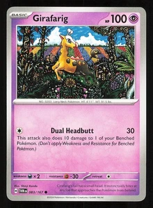 Girafarig 083/167 Regular Near Mint Pokemon TCG S&V Twilight Masquerade TWM - Picture 1 of 1