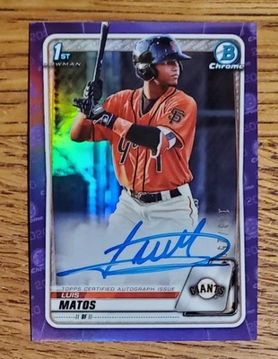 2020 Bowman Chrome - Purple Refractor Auto #CPA-LM Luis Matos /250 - Image 1 of 2