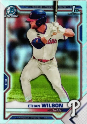 2021 Bowman Draft - #BDC-140 Chrome Ethan Wilson Refractor (RC) - Image 1 of 2