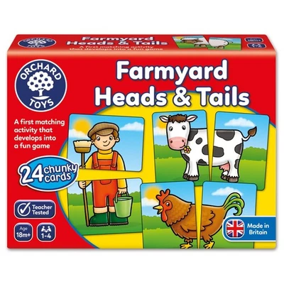 Orchard Toys Farmyard Heads and Tails Game, Memory & Matching Pairs Card Game, - Image 1 of 4