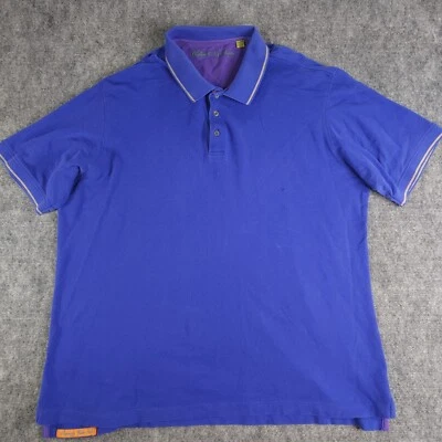 Camisa Polo Robert Graham 2XL Azul Sólida Manga Corta Algodón Conocimiento Sabiduría Foto 1 de 4