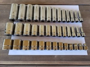 Snap-on Tools USA NEW 39pc 3/8" Drive SAE 6 Point Shallow Semi Deep MASTER SET - Picture 1 of 12