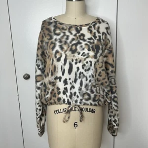 Sudadera Express One Eleven Mujer Extra Pequeña Leopardo Polar Recortada Top - Imagen 1 de 10