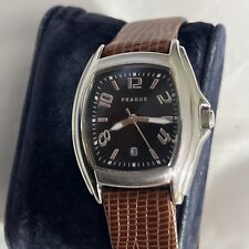 prague watch, Ladies watch ,date ,stainless steel, Japan, Brown Leather Band￼