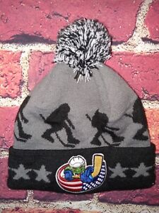 I BELIEVE - NHL - Cuffed Winter Hat, Black & Gray, Embroidered Design NWOT