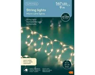 Catena 567 Micro LED Bianco Caldo 9 mt uso interno esterno cavo finissimo 496909 - Immagine 1 di 3