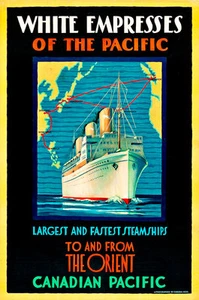 Canadian Pacific Travel Poster 1930 A1 Vintage High Quality Canvas Art Print - Picture 1 of 1