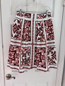 Eva Mendez New York & Co Women’s Fit End Flare Floral Pleated Skirt Size 8 Fall - Picture 1 of 8