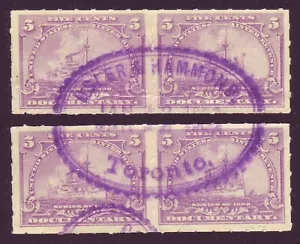 R167 ( 5c Schlachtschiff DOKUMENTATION ) lila TORONTO KANADA Handstempel - SELTENE VERWENDUNG! - Bild 1 von 2