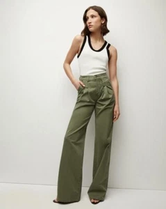NWT $328 Shop The Look Veronica Beard Mia Wide Leg Trousers in Stone Army - Picture 1 of 6