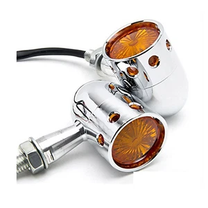 2x Chrome Motorcycle Turn Signal Blinkers Light Harley Ultra Tour Glide Classic - Picture 1 of 4