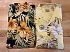 Lot Of 2 Jos A Bank Large Silk Multicolor Floral Camp Shirts Button Up A18