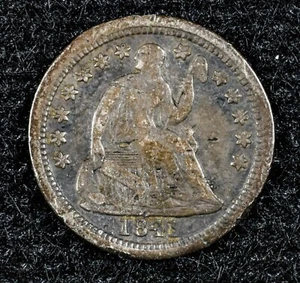 1841 O 5c Seated Liberty Silver Half Dime Coin F Fine - Imagen 1 de 2