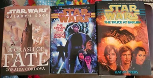 3 Star Wars HC Books-Galaxy's Edge a Crash of Fate/Truce at Bakura/Crystal Star - Picture 1 of 2