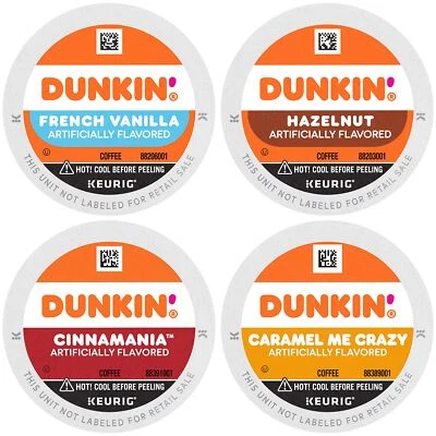Dunkin Flavored Coffee Variety Pack 60 Keurig K Cup Pods French Vanilla Hazelnut - Image 1 of 4