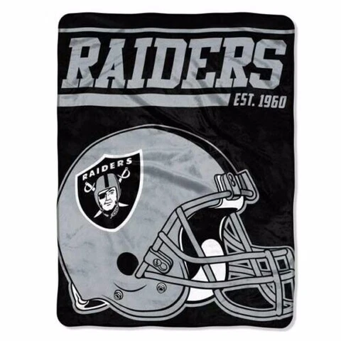 LAS VEGAS RAIDERS SUPER PLUSH THROW BLANKET 46x60 inches OFFICIALLY LICENSED NFL Cover