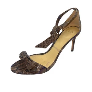 Sandalia Alexandre Birman Mujer Estampado Animal Correa al Tobillo Tacones Marrón Talla 40/10 - Imagen 1 de 5