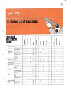 Building Materials Brochure - Mulco - Architectural Sealant - c1977 (AF80) - Picture 1 of 1