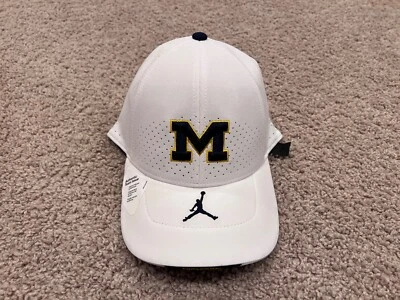 Nike Air Jordan Jumpman U M Michigan Wolverines Fútbol Béisbol Gorra Gorra Blanco Foto 1 de 4