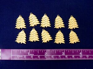 Lot of 10 Metal Antique Gold Tree Charms Scrapbook Embellishments Cards Lot 7A