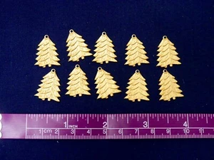Lot of 10 Metal Antique Gold Tree Charms Scrapbook Embellishments Cards Lot 7A - Picture 1 of 1