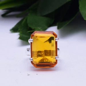 Citrine Gemstone 925 Sterling Silver Ring New Year Jewelry All Size MP-1562 - Picture 1 of 8