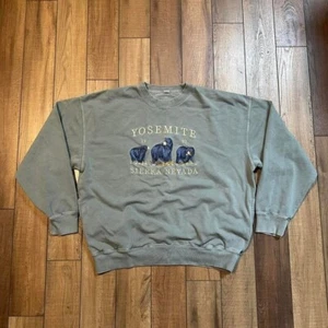 Vintage John galt Yosemite earth tone embroidered bear crewneck size XL - Picture 1 of 7