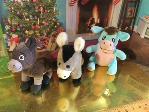CHRISTMAS DONKEY PLUSH LOT - Picture 1 of 8